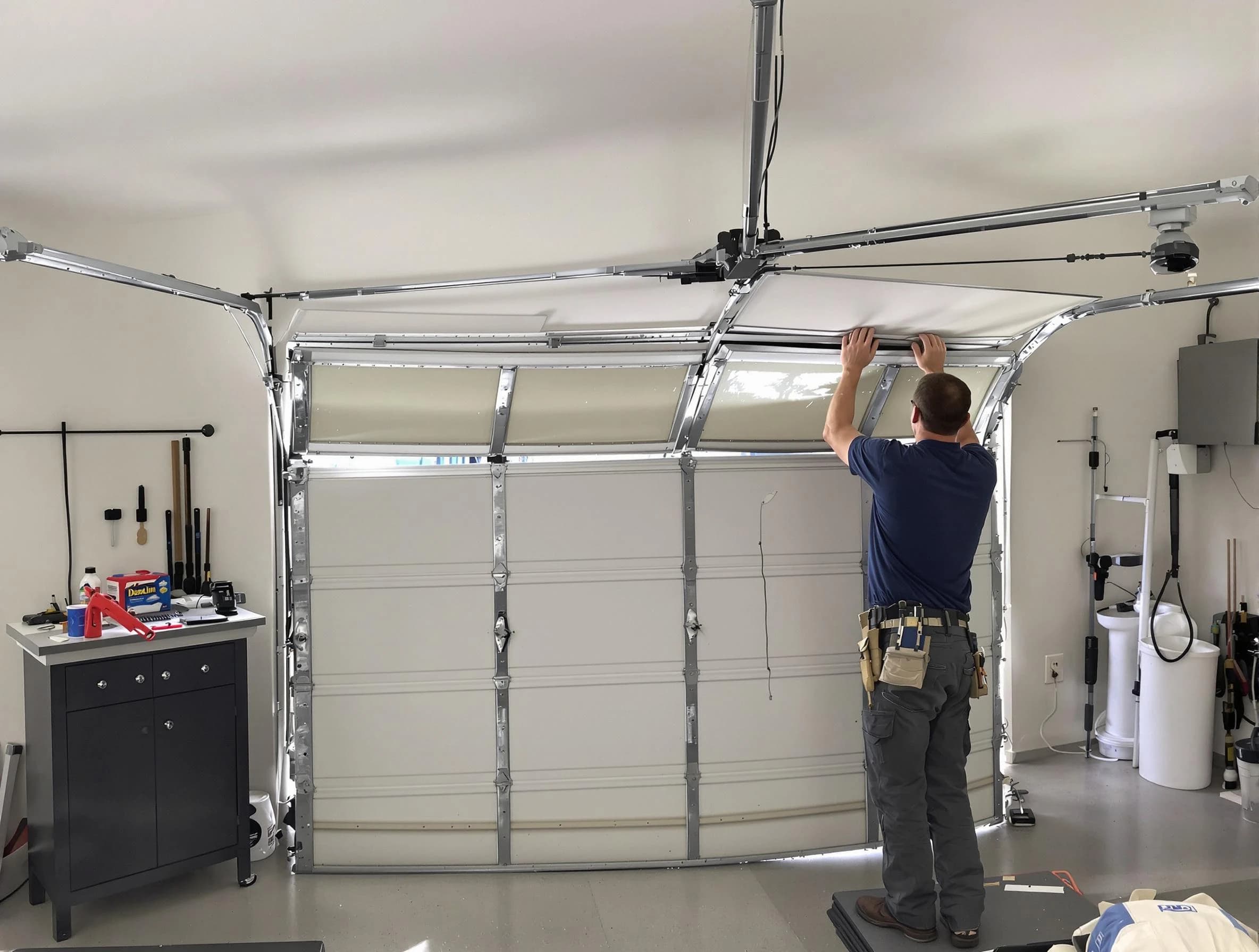 West Valley City Garage Door Repair specialist performing precise section replacement on West Valley City garage door