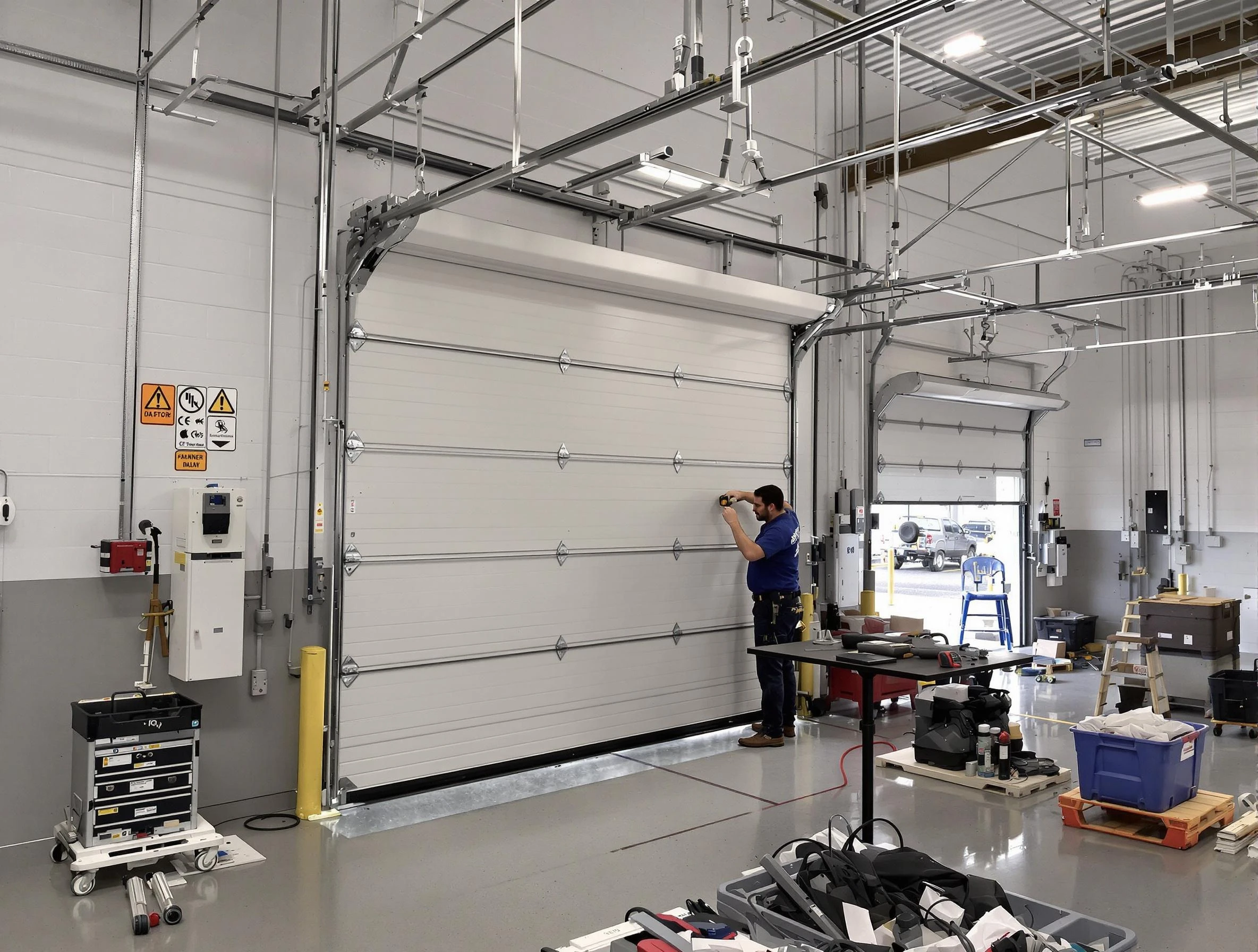 Commercial garage door repair being performed by West Valley City Garage Door Repair expert in West Valley City