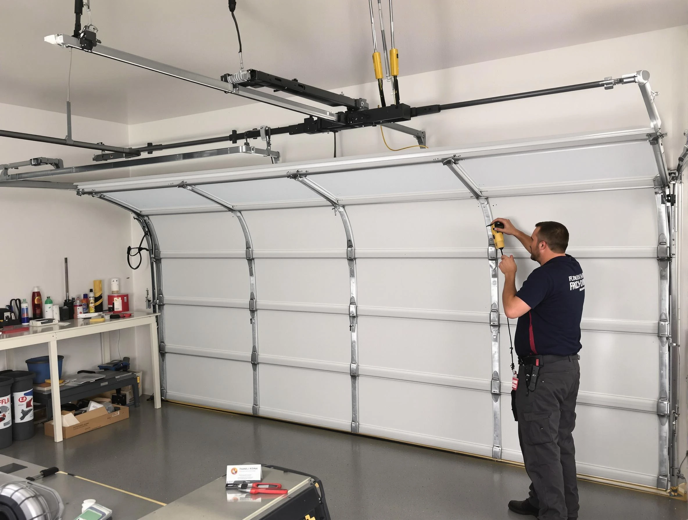 West Valley City Garage Door Repair certified technician performing overhead door system repair in West Valley City
